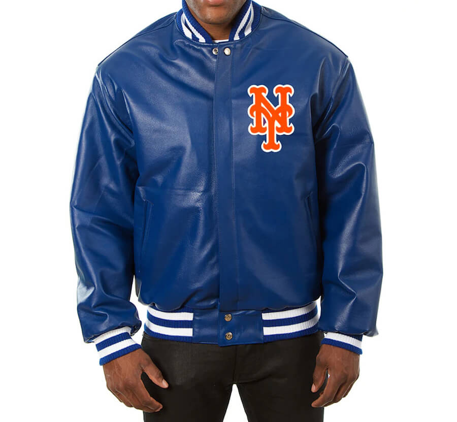 New York Mets Jeff Hamilton Royal Leather Jacket (1) New York Mets Jeff Hamilton Royal Leather Jacket
