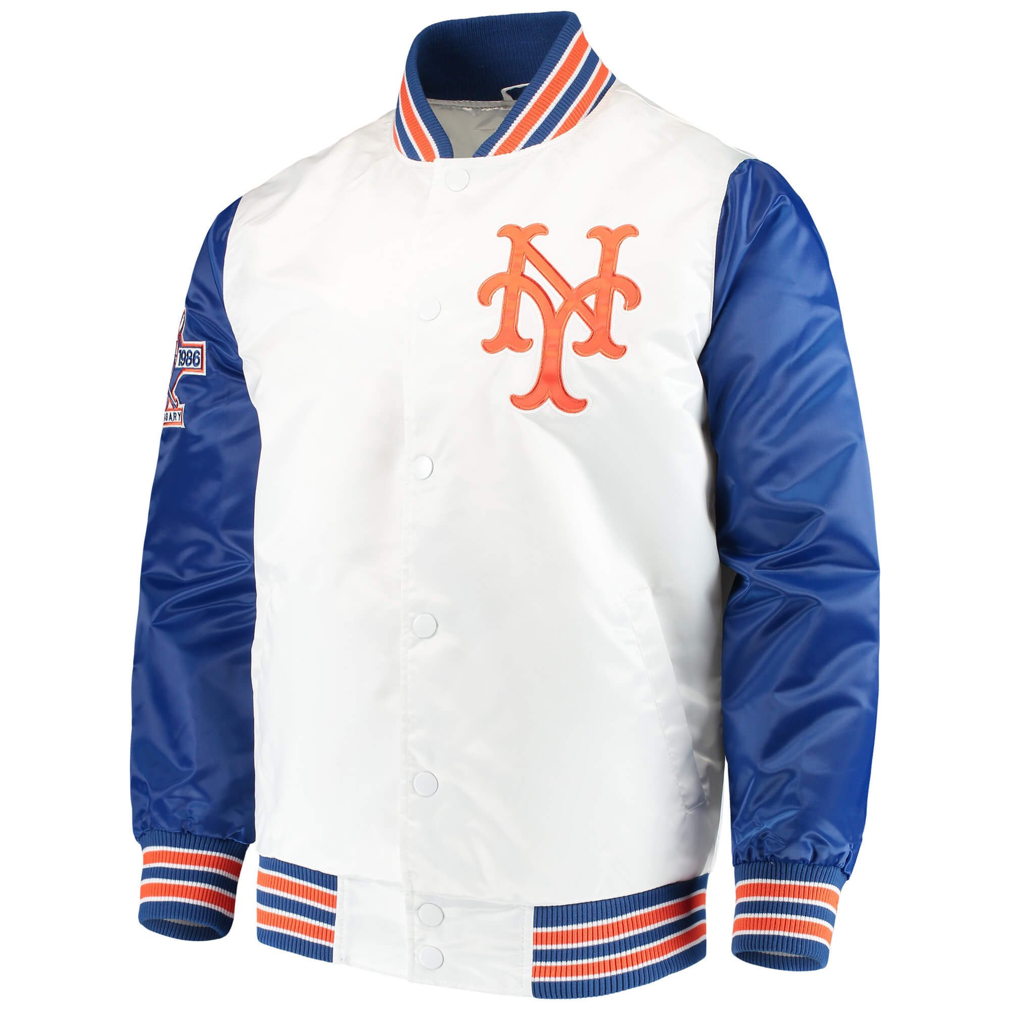 New York Mets White The Legend Satin Jacket (1) New York Mets White The Legend Satin Jacket