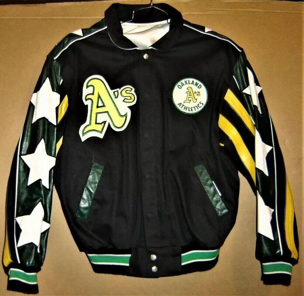 Oakland Athletics Jeff Hamilton Varsity Jacket (5) Oakland Athletics Jeff Hamilton Varsity Jacket