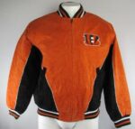 Orange Black Cincinnati Bengals Suede Leather Jacket