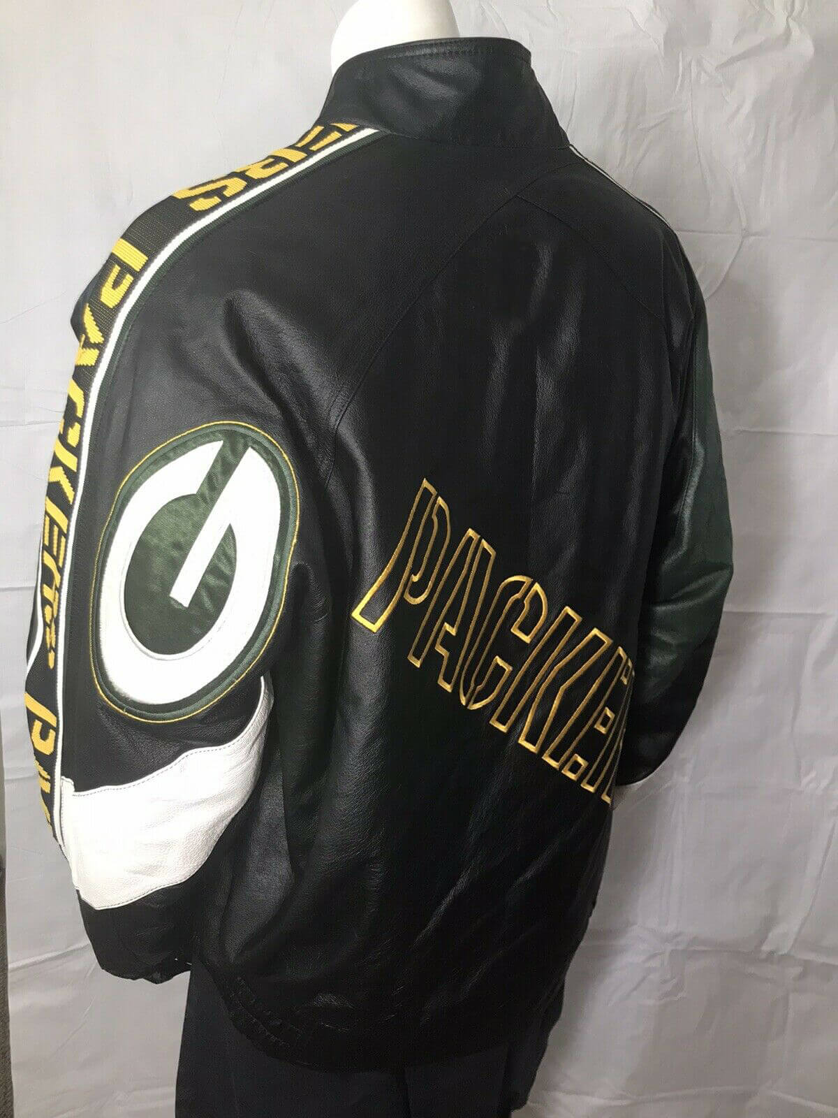 Pro Player Green Bay Packers Black Leather Jacket - Maker of Jacket