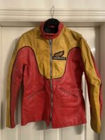 Red Yellow Honda Motorcycle Racing Leather Jacket