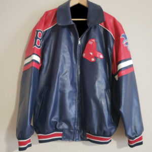 Royal Blue MLB Boston Red Sox Leather Jacket