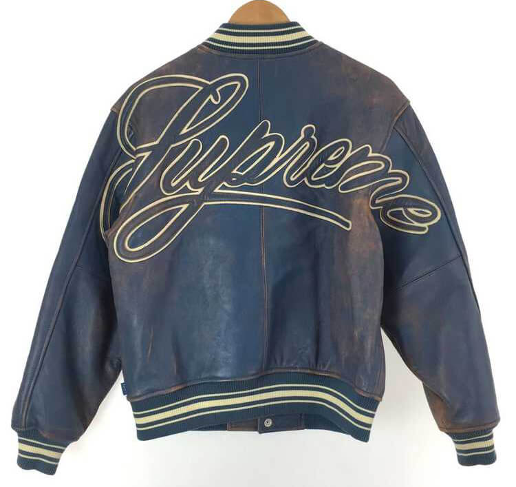 Maker of Jacket Varsity Jackets Supreme Blue Leather