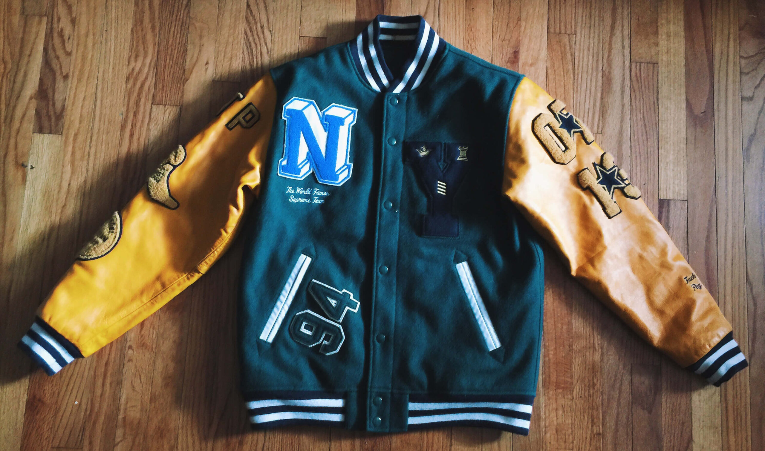 Maker of Jacket NBA Teams Jackets Charlotte Hornets Green Varsity Baseball