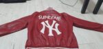 Supreme Yankees Red Leather Jacket