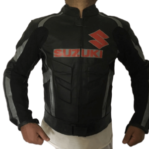 Suzuki GSXR Motorcycle Black Racing Leather Jacket