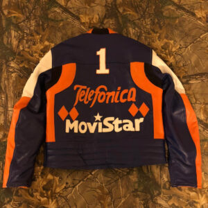 Telefonica Suzuki Movistar Motorcycle Leather Jacket
