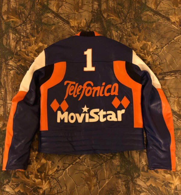 Telefonica Suzuki Movistar Motorcycle Leather Jacket