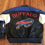 Vintage 90's NFL Buffalo Bills Black Leather Jacket