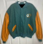 Vintage 90s NFL Miami Dolphins Varsity Bomber Jacket