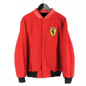 Vintage Ferrari Red Wool Varsity Jacket