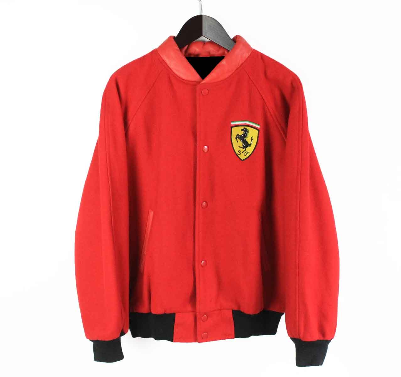 Vintage Ferrari Red Wool Varsity Jacket - Maker of Jacket