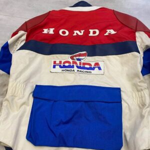 Vintage Honda Motorcycle White And Red Racing Jacket