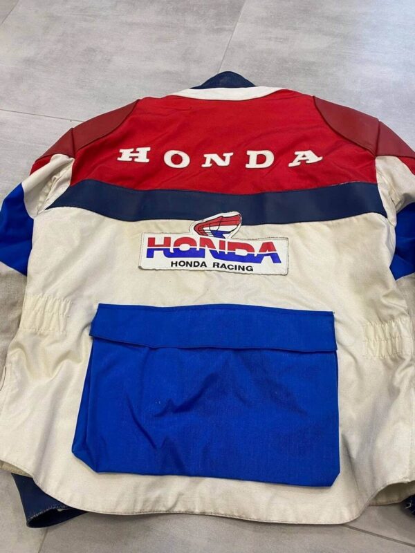 Vintage Honda Motorcycle White And Red Racing Jacket