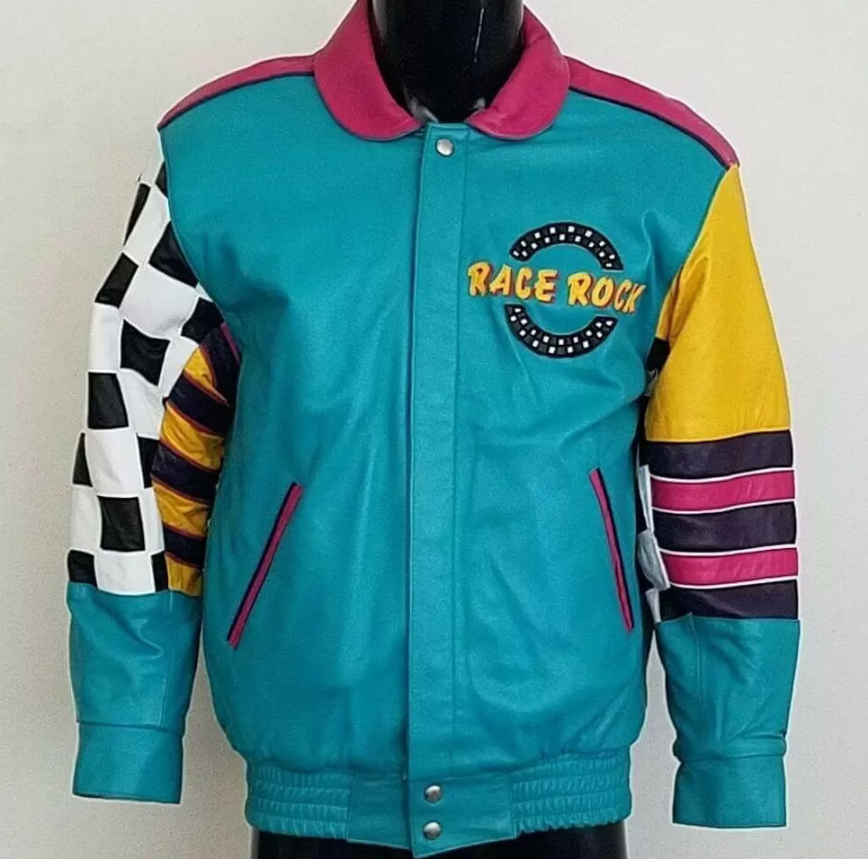 Vintage Jeff Hamilton Race Rock Leather Jacket (1) Vintage Jeff Hamilton Race Rock Leather Jacket