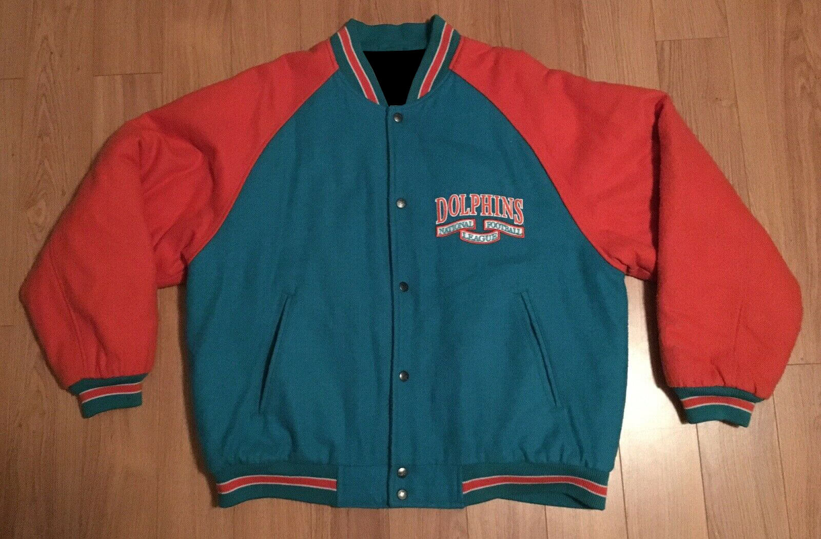 Vintage Logo Athletic Miami Dolphins Wool Varsity Jacket - Maker of Jacket