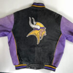 Vintage Minnesota Vikings NFL Suede Leather Jacket