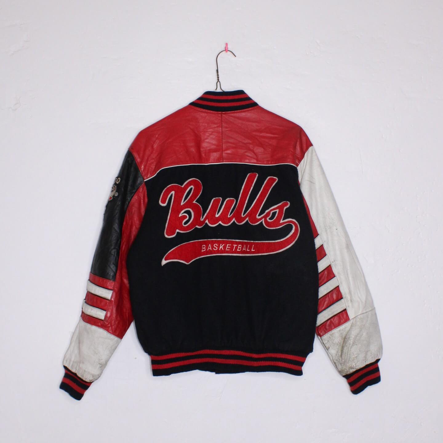 Vintage NBA Chicago Bulls Black, White and Red Jacket Size Small