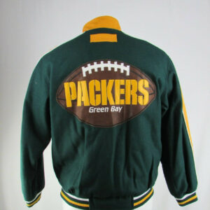 Vintage NFL Green Bay Packers Wool Leather Jacket