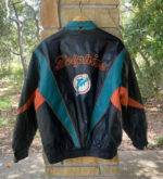 Vintage Pro Player NFL Miami Dolphins Leather Jacket
