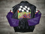 Vintage Team Arctic Cat Racing Black Leather Jacket