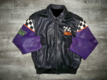 Vintage Team Arctic Cat Racing Black Leather Jacket