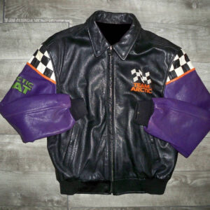 Vintage Team Arctic Cat Racing Black Leather Jacket