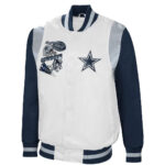 White Navy Dallas Cowboys Retro Full Snap Jacket
