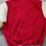 White Red MLB Boston Red Sox Wool Leather Jacket
