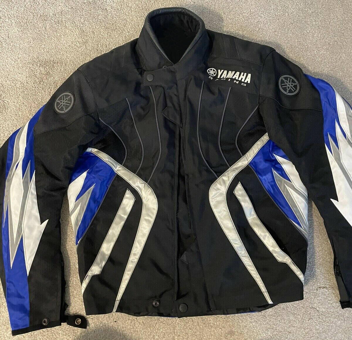 Yamaha Motorcycle Black And White Textile Jacket