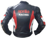 Aprilia Black Motorcycle Racing Leather Jacket