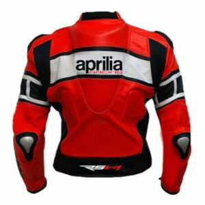 Aprilia Motorcycle Racing Red Leather Jacket