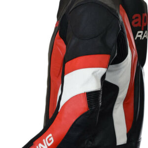 Aprilia Motorcycle black And Red Racing Leather Jacket
