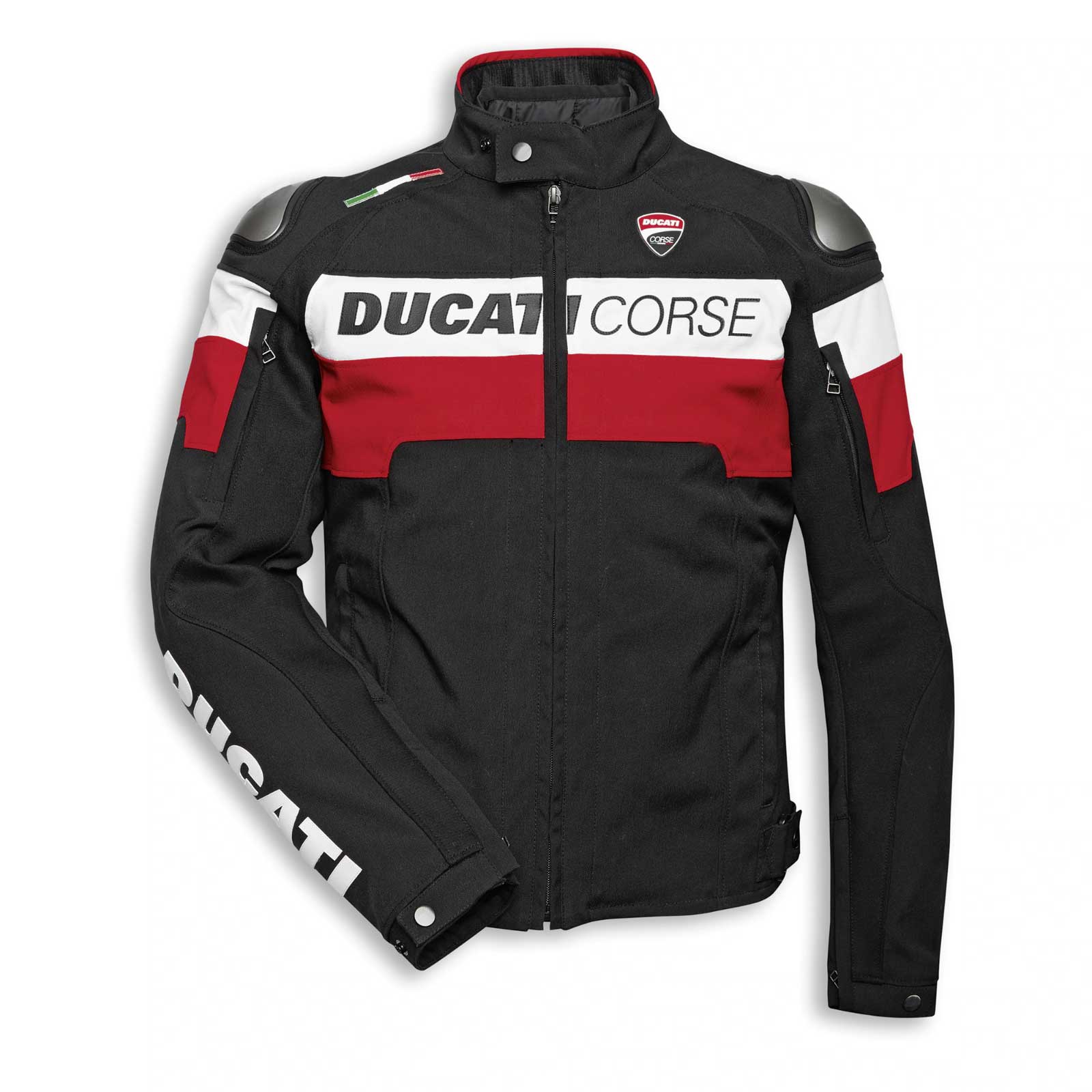 Black Ducati Corse Motorcycle Racing Textile Jacket (1) Black Ducati Corse Motorcycle Racing Textile Jacket