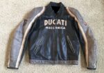 Black Ducati Meccanica Motorcycle Leather Jacket