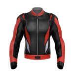 Black Gray Motorcycle Racing Leather Jacket