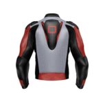 Black Gray Motorcycle Racing Leather Jacket
