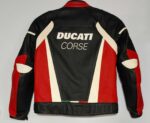 Black Red Ducati Corse Motorcycle Leather Jacket