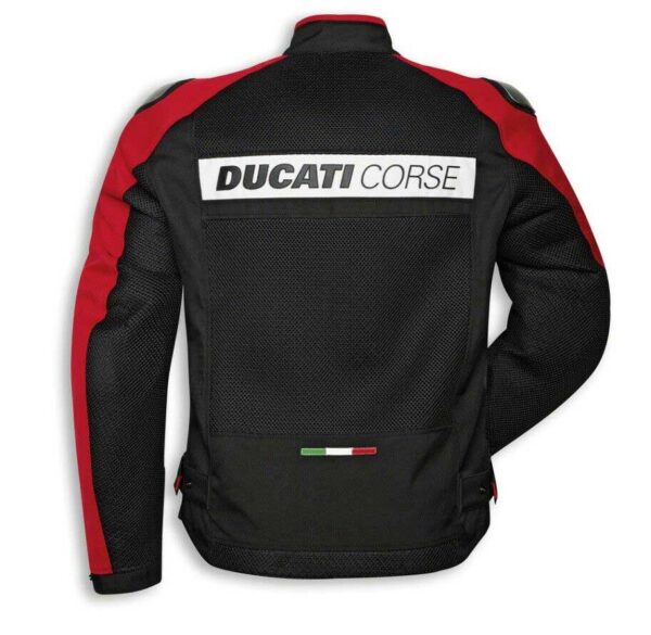 Black Red Ducati Corse Motorcycle Textile Jacket