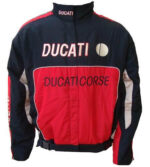 Black Red Ducati Corse Racing Windbreaker Jacket