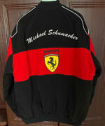 Black Red Ferrari Racing Windbreaker Jacket