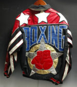 Black Red Jeff Hamilton Boxing Wool Leather Jacket