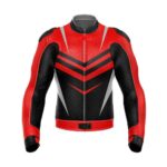Black Red Motorcycle Racing Leather Jacket
