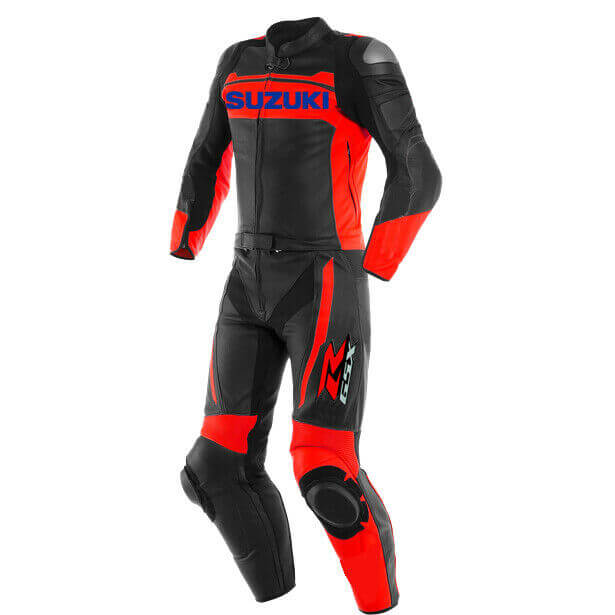 Black Red Suzuki GSXR Motorcycle Leather Suit (1) Black Red Suzuki GSXR Motorcycle Leather Suit