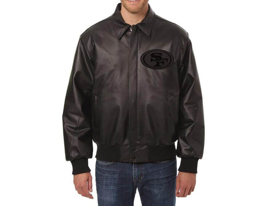 Black San Francisco 49ers JH Design Leather Jacket (1) Black San Francisco 49ers JH Design Leather Jacket