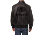 Black San Francisco 49ers JH Design Leather Jacket