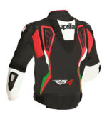 Black White Aprilia Motorcycle Leather Jacket