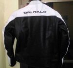 Black White MV Agusta Brutale Motorcycle Leather Jacket
