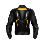 Black Yellow Motorcycle Racing Leather Jacket